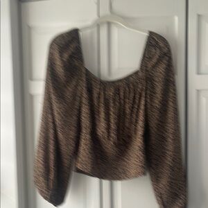 Brown Long Sleeve Blouse